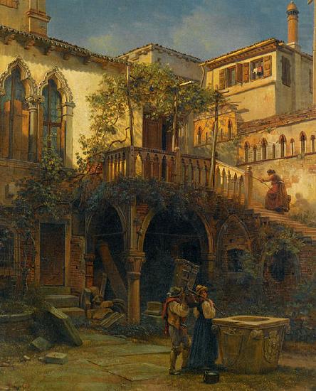 Friedrich Paul Nerly Hof in Venedig china oil painting image